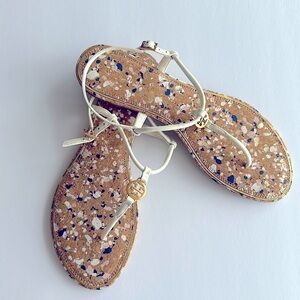 Tory Burch white sandals size 10/ New/ Never wear / No box .